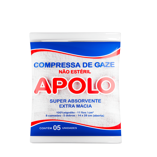 Compressa Gaze Não Esteril Apolo 11 Fios (Envelope com 5 unidades)