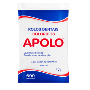 Rolo Dental Apolo Colorido 600 unidades
